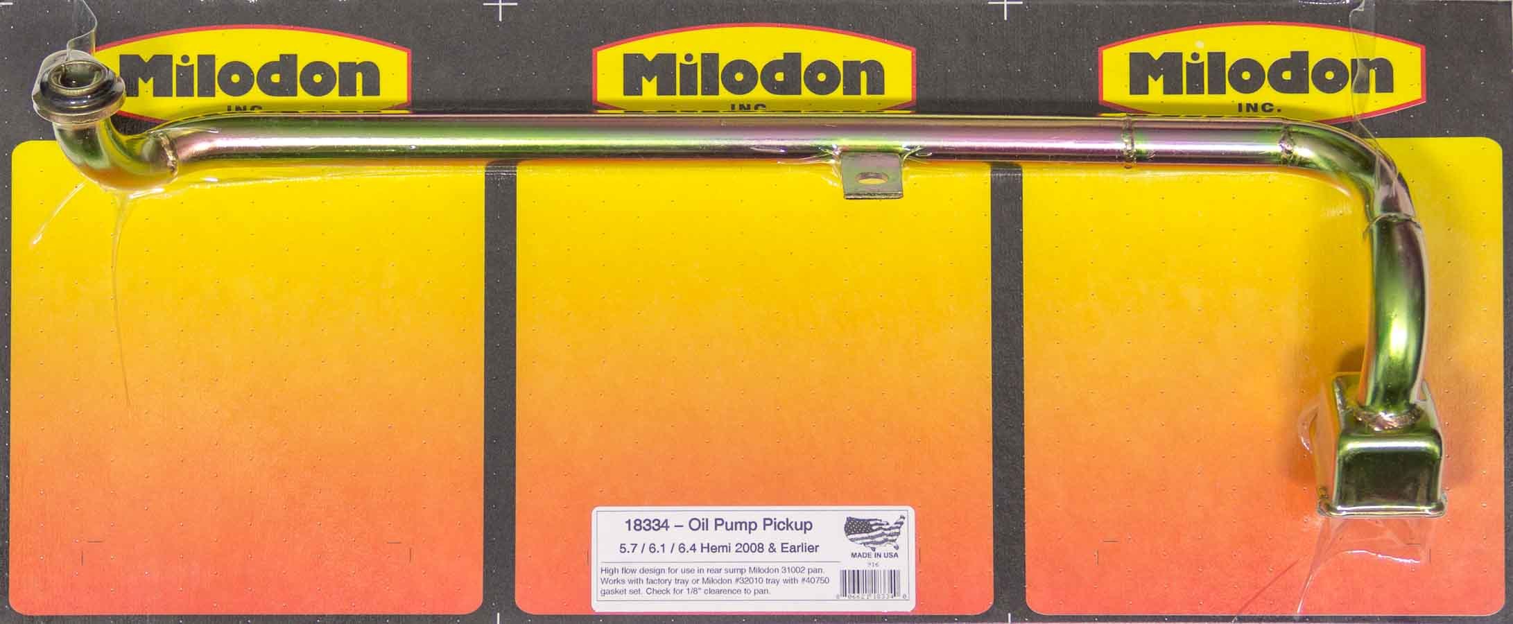 Milodon Oil Pump Pickups 18334 Pickup, Bolt-In, Aftermarket Style Pan, 5.500 in. Pan Depth, Chrysler, Dodge, Jeep, 5.7, 6.1L, Each thumbnail 2