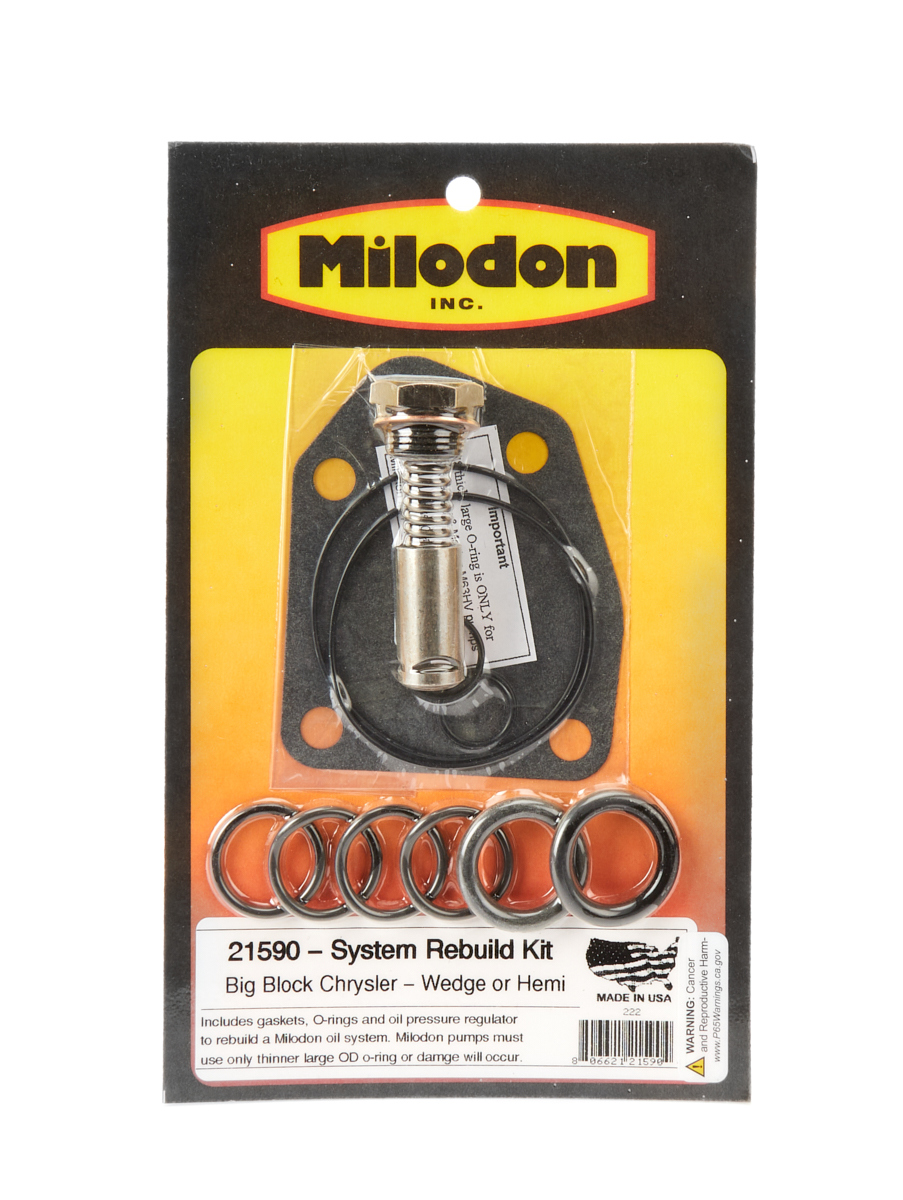 Milidon 21590 Oil System Rebuild Kit, Oil Filter Adapter / Pump Gaskets, Pressure Regulator / O-Rings, External Oil System, Mopar B / RB-Series / 426 Hemi, Kit