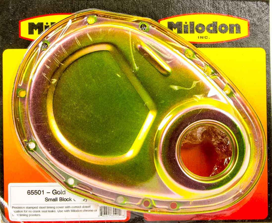 Milidon 65501 Timing Cover, 1-Piece, Steel, Cadmium, Small Block Chevy, Each