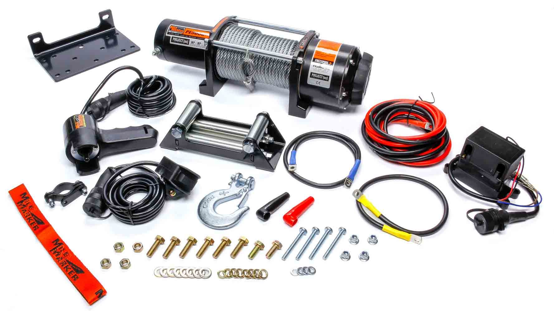 5000lb Winch w/Roller Fairlead & 12ft Remote-MMM77-50120W