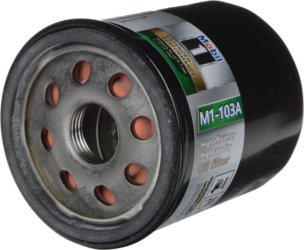 Mobil 1 M1-103A Oil Filter, Canister, Screw-On, 13/16-16 in Thread, Steel, Black Paint, Various GM Applications, Each