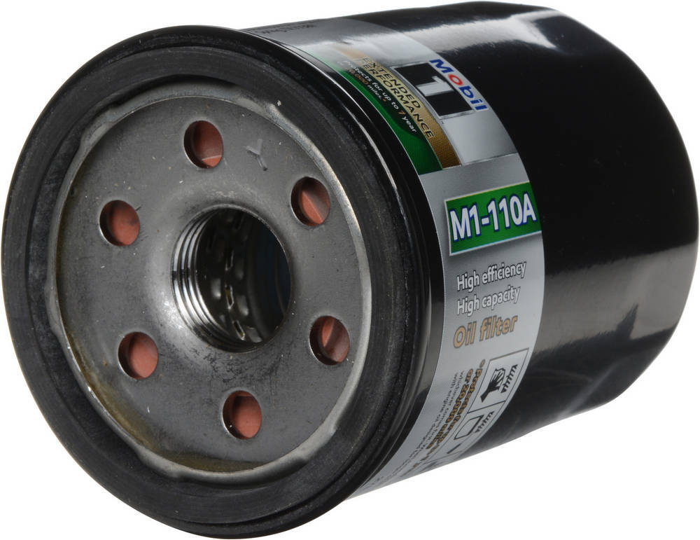 Mobil 1 M1-110A Oil Filter, Canister, Screw-On, 3.375 in Tall, 20 mm x 1.5 Thread, Steel, Black Paint, Various Applications, Each