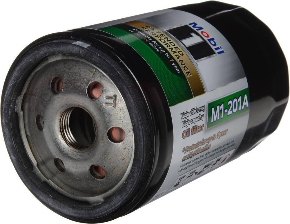 Mobil 1 M1-201A Oil Filter, Extended Performance, Canister, Screw-On, 4.750 in Tall, 18 mm x 1.5 Thread, Steel, Black Paint, GM, Each