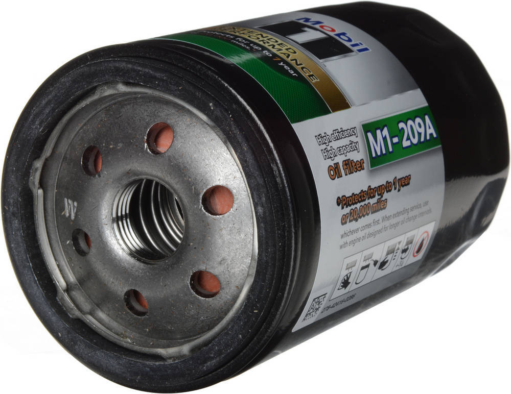Mobil 1 M1-209A Oil Filter, Extended Performance, Canister, Screw-On, 4.750 in Tall, 3/4-16 in Thread, Steel, Black Paint, Various Applications, Each