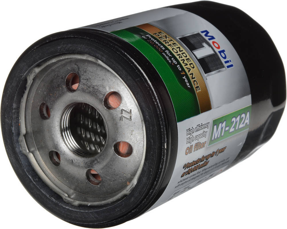 Mobil 1 M1-212A Oil Filter, Extended Performance, Canister, Screw-On, 4.870 in Tall, 22 mm x 1.5 in Thread, Steel, Black Paint, Various Applications, Each