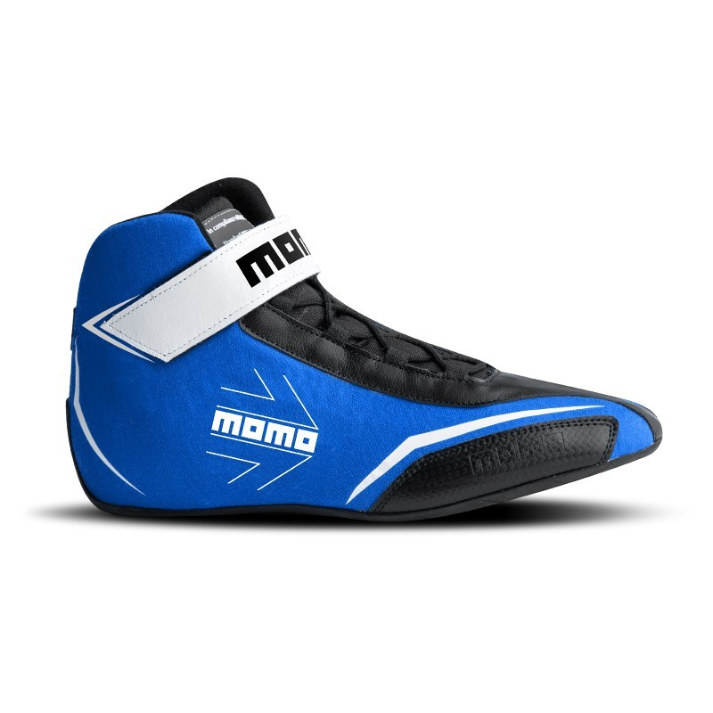 Momo SCACOLBLU44F Driving Shoe, Corsa Lite, Mid-Top, FIA Approved, Leather Outer, Fire Retardant Fabric Inner, Blue, Euro Size 44, Pair