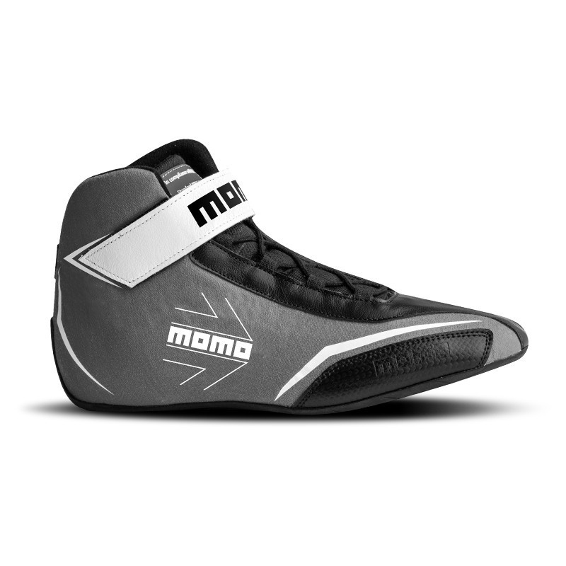 Momo SCACOLGRE42F Driving Shoe, Corsa Lite, Mid-Top, FIA Approved, Leather Outer, Fire Retardant Fabric Inner, Gray, Euro Size 42, Pair