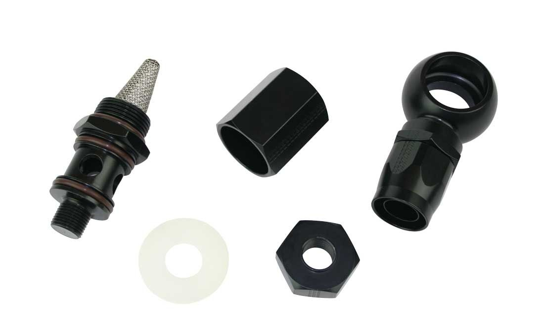 Moroso 22602 Fitting, Hose End, Straight, 16 AN Crimp to 16 AN Banjo, Aluminum, Black Anodized, Each