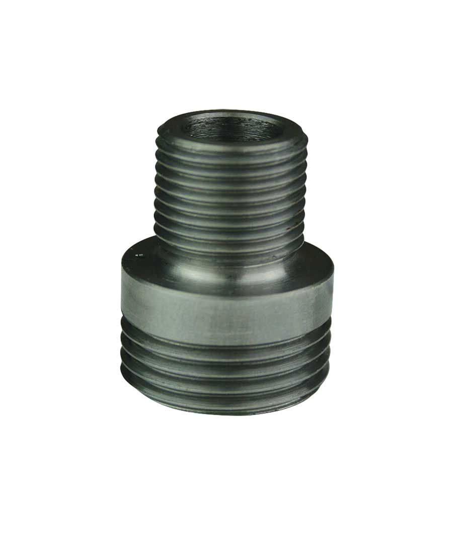 Moroso 23709 Oil Filter Adapter, Spin On Filter, 3/4-16 in Center Thread, Steel, Nickel Plated, Dart Block, Small Block Ford, Each
