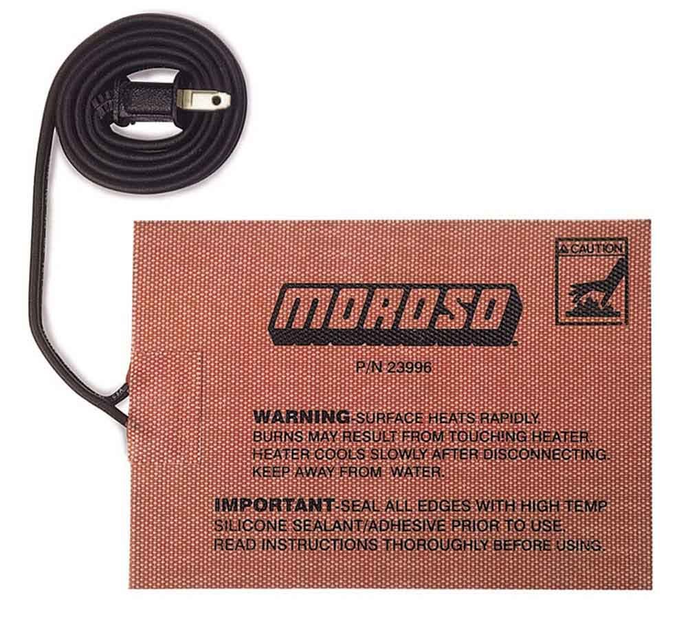 Moroso 23996 Engine Oil Heater, External Pad, 400 watt, 110V, 36 in Cord, 5 x 7 in, Self Adhesive Attachment, Kit