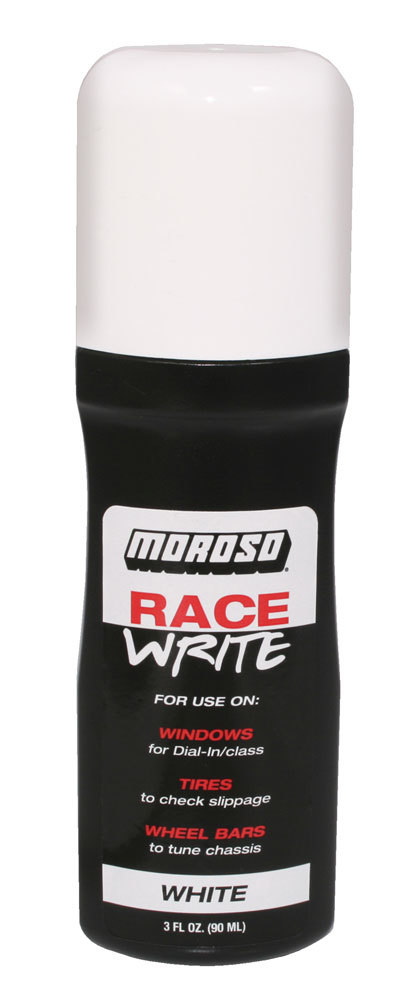 Moroso 35581 - Dial-In Marker, Window, White, Safe on Glass / Polycarbonate, 3 oz Bottle / Applicator, Each
