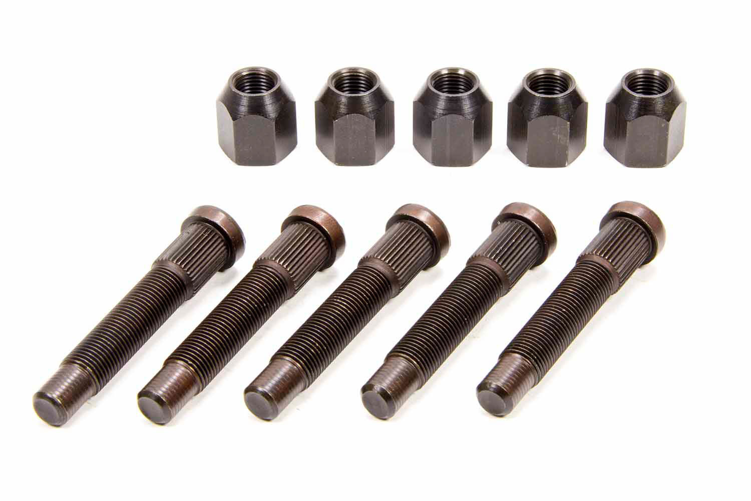 Moroso 46480 Lug Nut / Wheel Stud, 1/2-20 in Thread, 3.000 in Long, 0.615 in Knurl, Lug Nuts, Steel, Black Oxide, Kit
