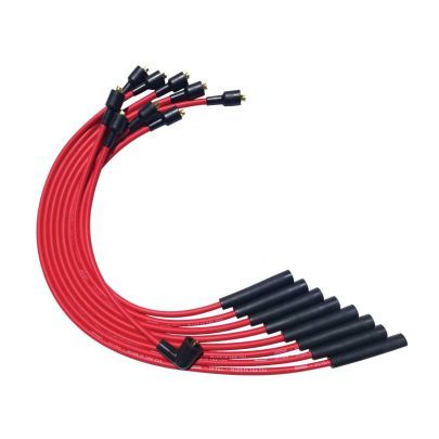 Moroso 52055 Spark Plug Wire Set, Ultra, Spiral Core, 8 mm, Red, Straight Plug Boots, HEI Style Terminal, Small Block Mopar, Kit