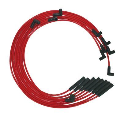 Moroso 52060 Spark Plug Wire Set, Ultra, Spiral Core, 8 mm, Red, Straight Plug Boots, HEI Style Terminal, Mopar B / RB-Series, Kit