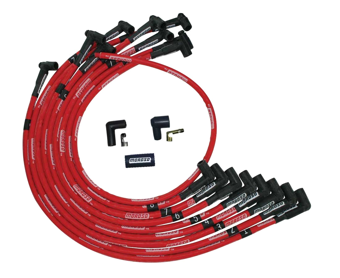 Moroso 52525 - Ultra Plug Wire Set SBC Over V/C Red