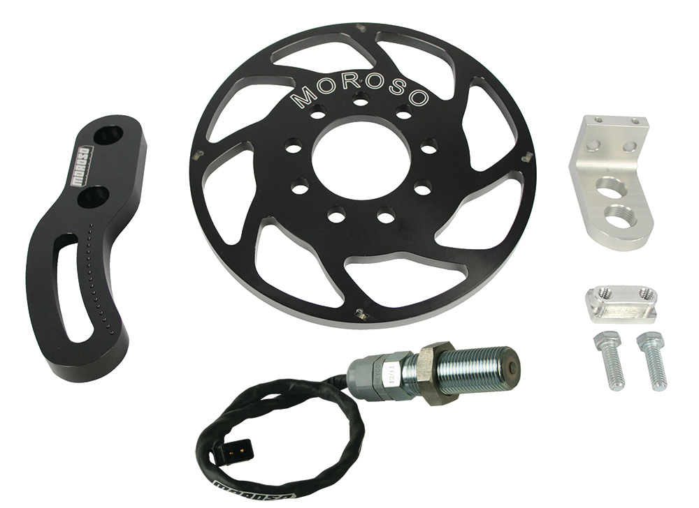 Moroso 60008 Crank Trigger Kit, Ultra Series, Trigger Wheel / Pickup, Bracket / Hardware, 8.000 in or Smaller Balancer, Big Block Chevy, Kit