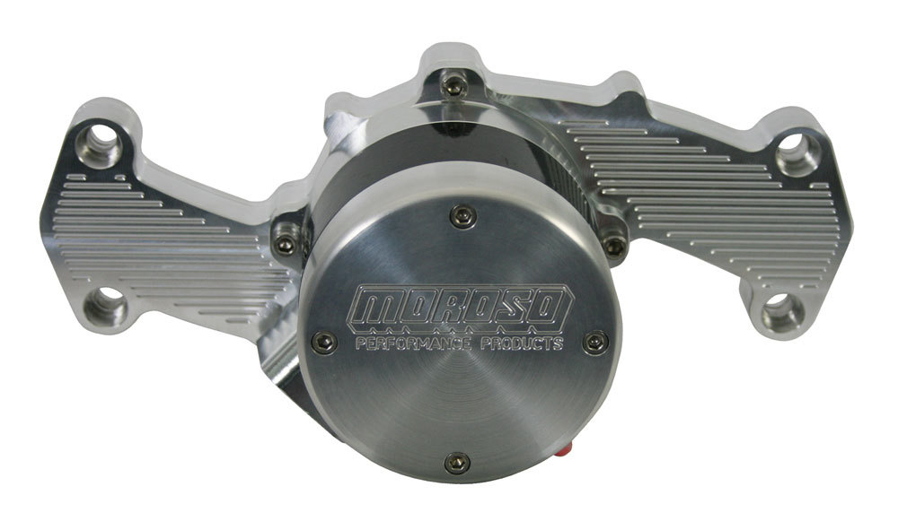 Moroso 63547 Water Pump, Electric, High Flow, Light Weight, 16 AN Female Inlet Port, 6.375 in Height, Billet Aluminum, Clear Anodized, Big Block Chevy, Kit