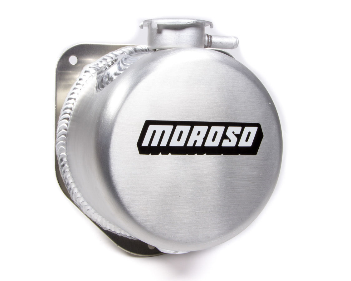 Moroso 63650 Recovery Tank, Coolant, 1-1/2 qt, 1/4 in NPT Female Inlet, 1/2 in NPT Female Outlet, Aluminum, Natural, Universal, Each