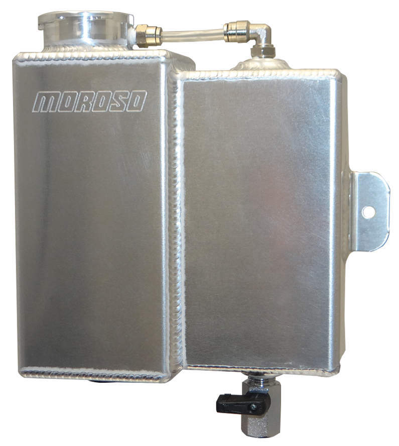 Moroso 63772 Recovery Tank, Coolant, 1-1/4 qt, 3/8 in NPT Female Inlet, 1/2 in NPT Female Outlet, Aluminum, Natural, Universal, Kit
