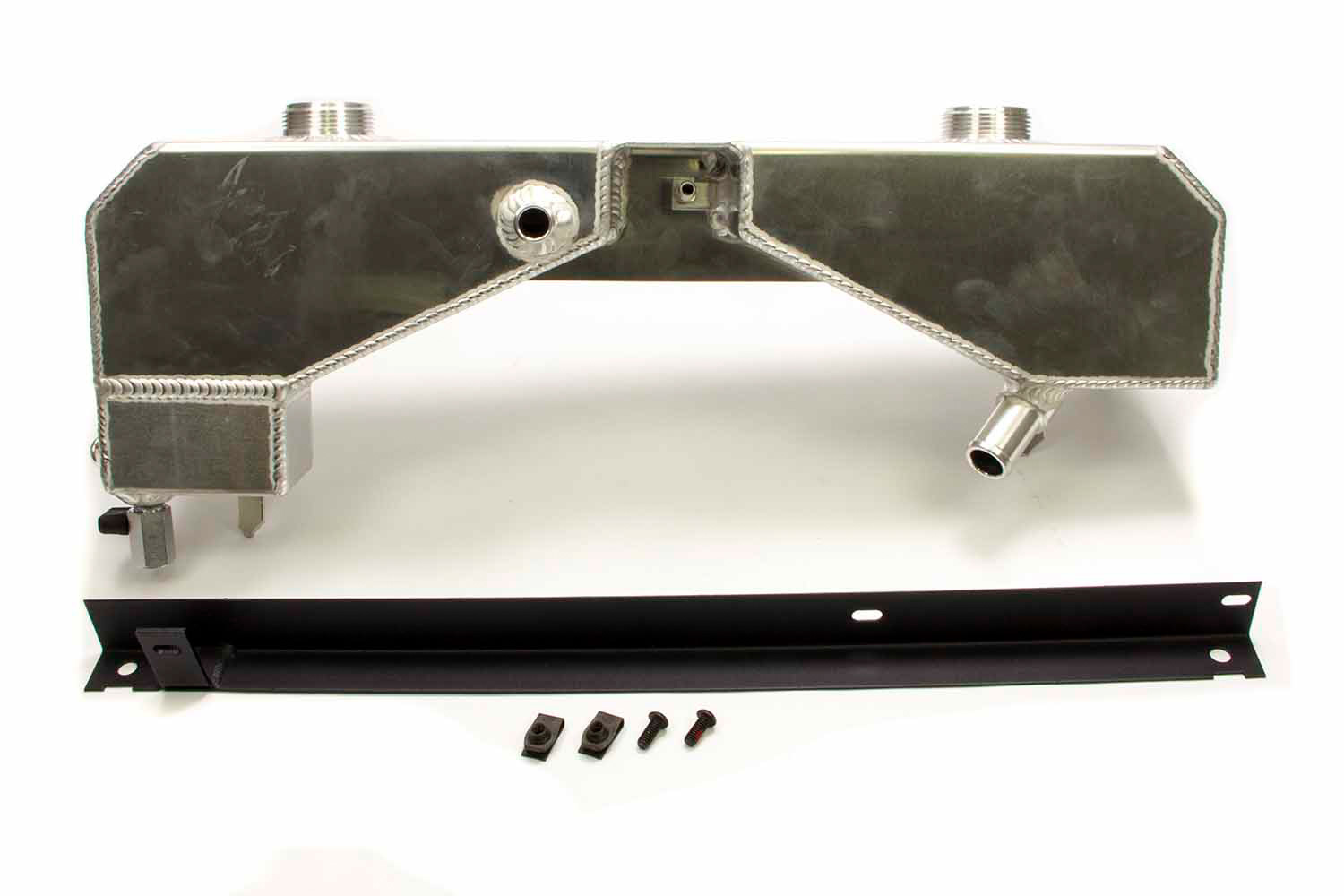 Moroso 63804 Recovery and Supercharger Cooling Tank, Dual Tank, Stock Caps, Aluminum, Natural, Shelby GT500, Ford Mustang 2007-12, Each