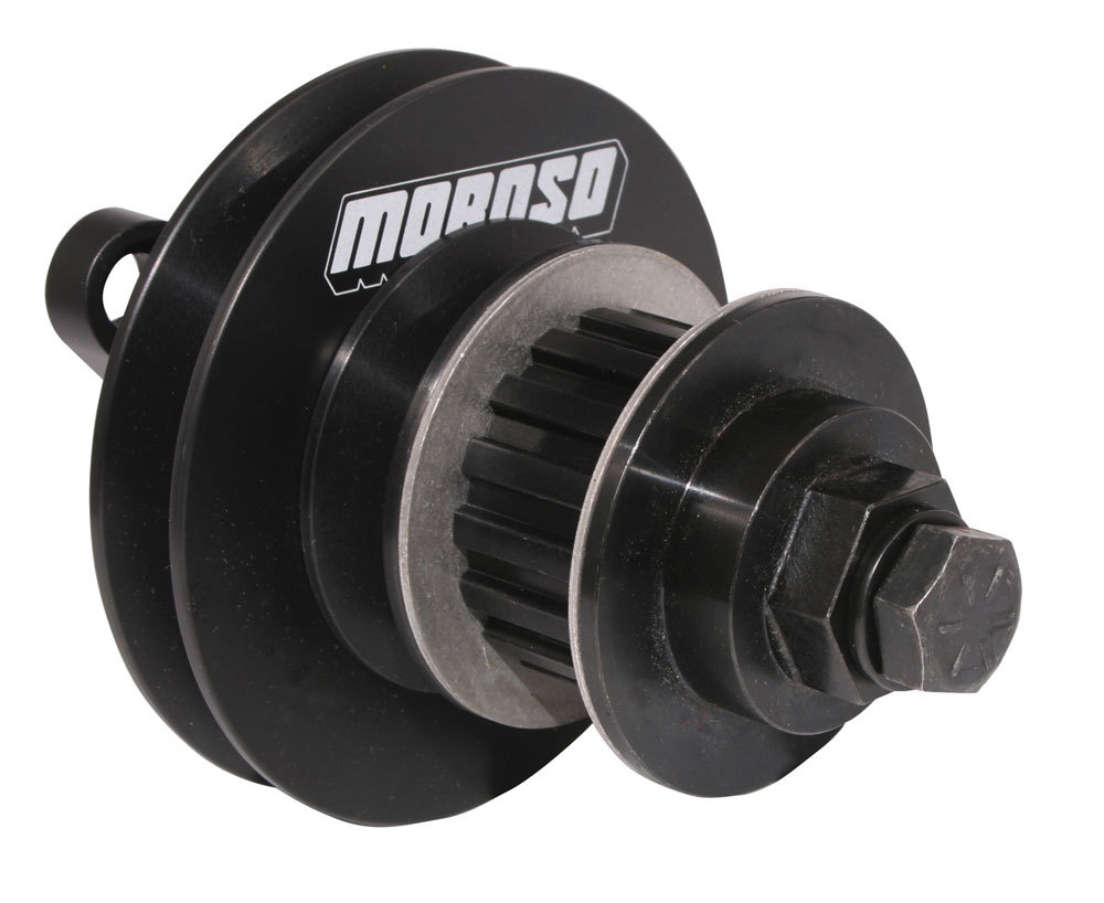 Moroso 63860 Crank Mandrel Drive Kit, 4 in Long Mandrel, Gilmer / Guides / Hardware / Spacers, Aluminum, Black Oxide, GM LS-Series, Kit