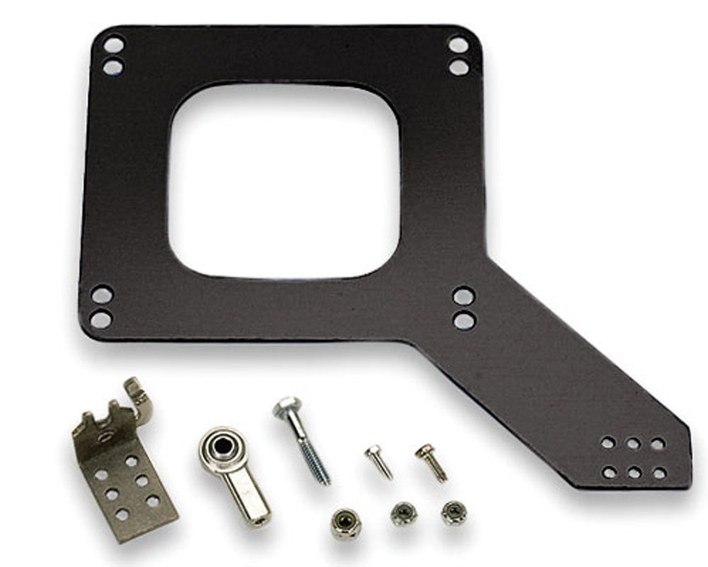 Moroso 65045 Throttle Cable Bracket, 1/8 in Thick, Aluminum, Black Anodized, Morse Cables, Holley Carburetors, Kit