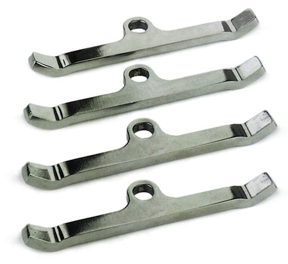 Moroso 68519 Valve Cover Hold Down Tabs, Steel, Chrome, Small Block Ford, Set of 4