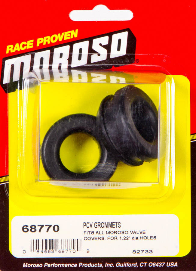 Moroso 68770 PCV Grommet, 0.750 in ID, 1.220 in OD, Rubber, Black, Pair