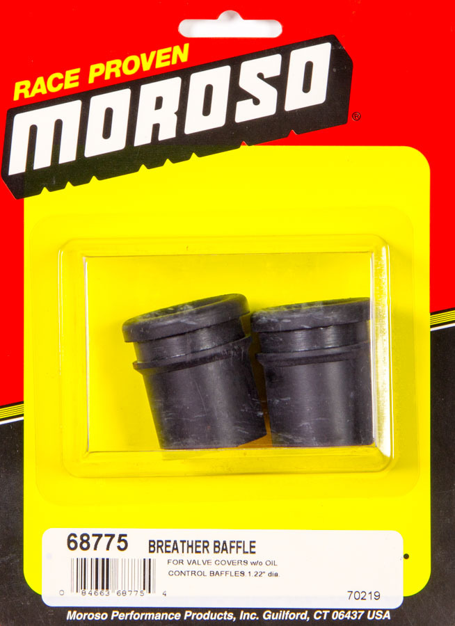 Moroso 68775 Breather Grommet, Baffled, 1.220 in Hole, Rubber, Pair
