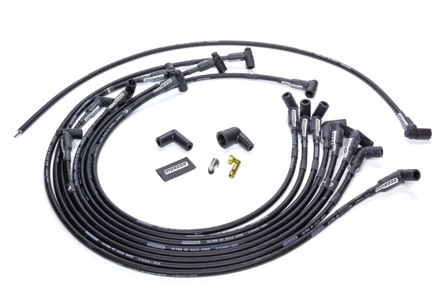 Moroso 73712 Spark Plug Wire Set, Ultra 40, Spiral Core, 8.6
