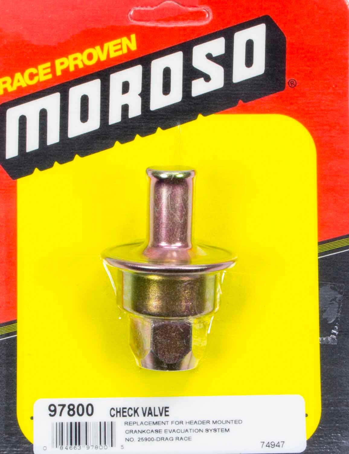 Moroso 97800 Check Valve, Moroso Style Crankcase Evacuation