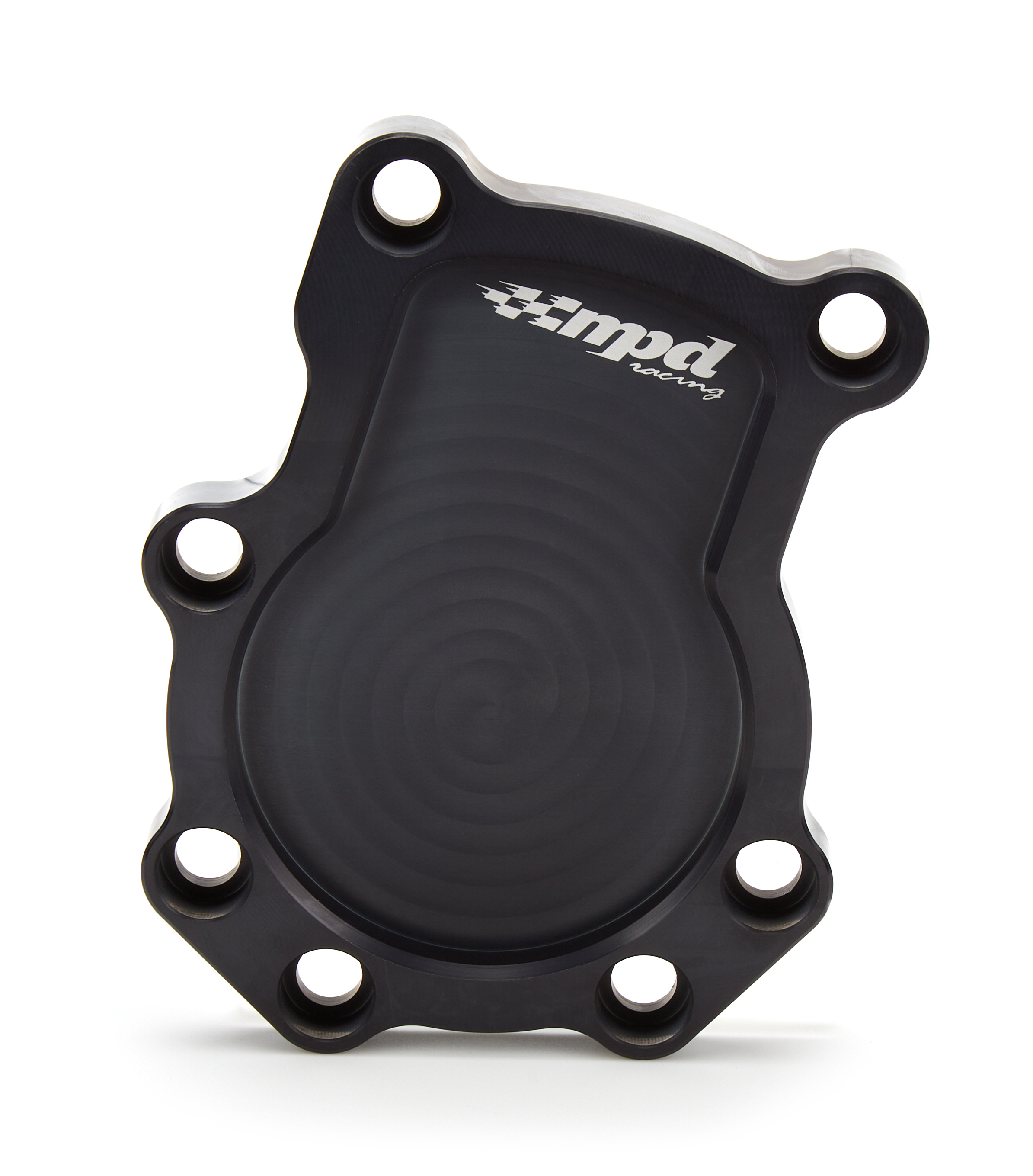 MPD Racing 18200 Oil Filter Adapter, Blockoff Plate, Bolt-On, Dry Sump, Aluminum, Black Anodized, Each