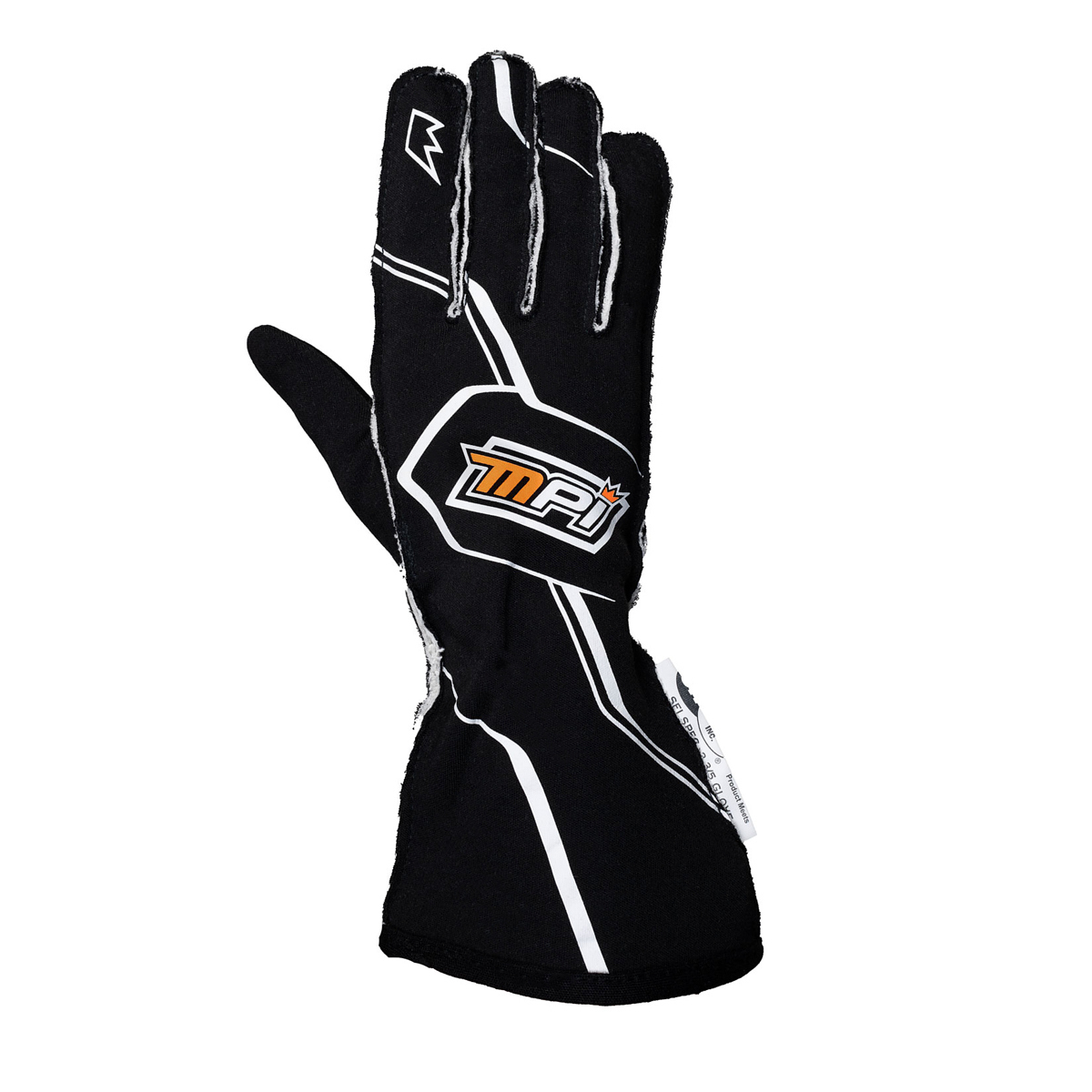 MPI USA MPI-GL-B-M Driving Gloves, SFI 3.3/5, Double Layer, Nomex, Padded Palm, Black / White, Medium, Pair