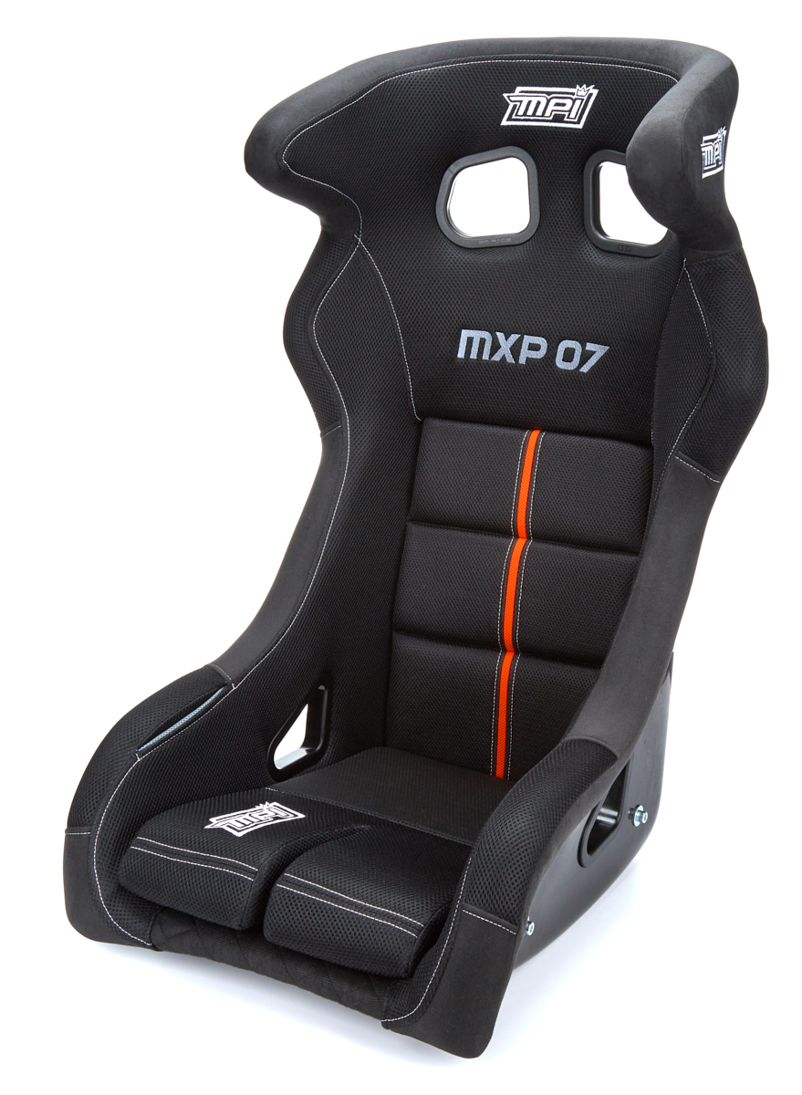 MPI USA MPI-MXP07 Seat, MXP 07, FIA Approved, Side Bolsters, Harness Openings, Fiberglass, Black, Each