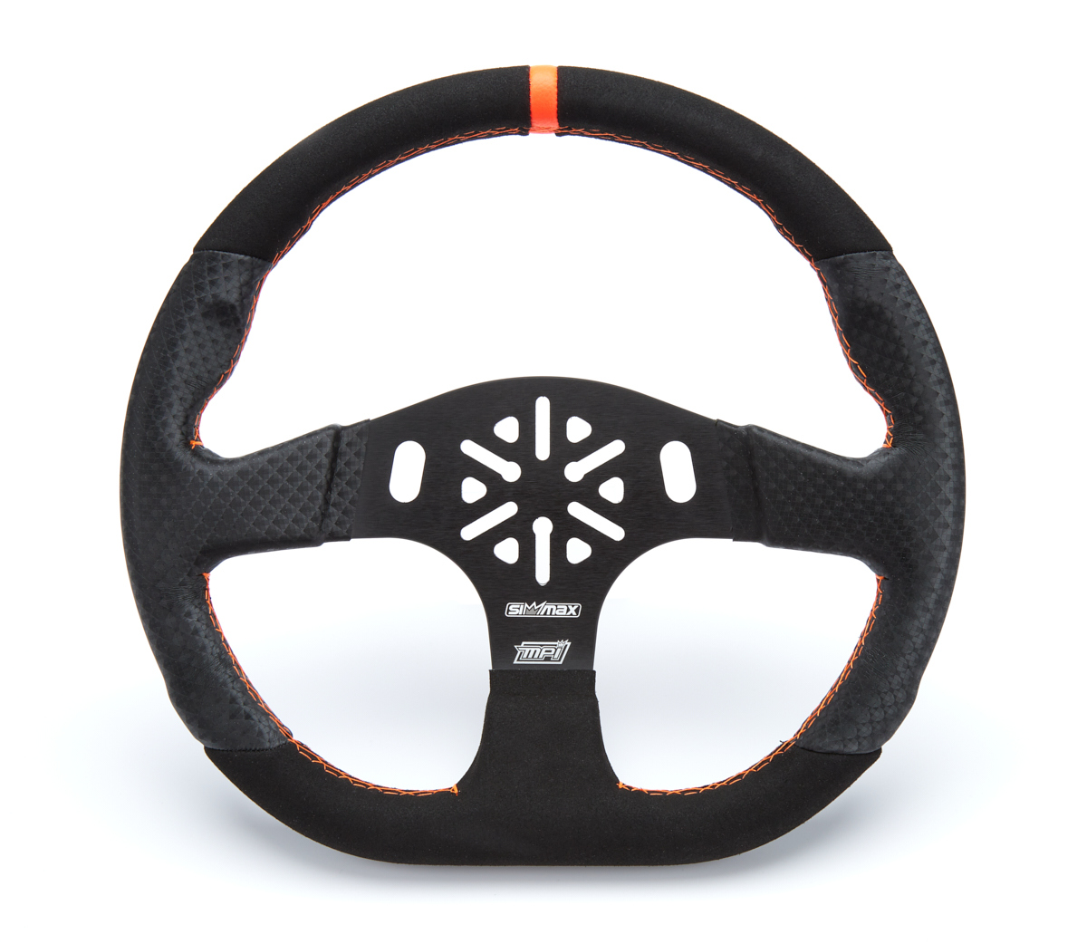 MPI USA MPI-SIM-GT Steering Wheel, SimMax GT, 13 in Diameter, 1-1/4 in Dish, 3-Spoke, Aluminum, Black Anodized, Each