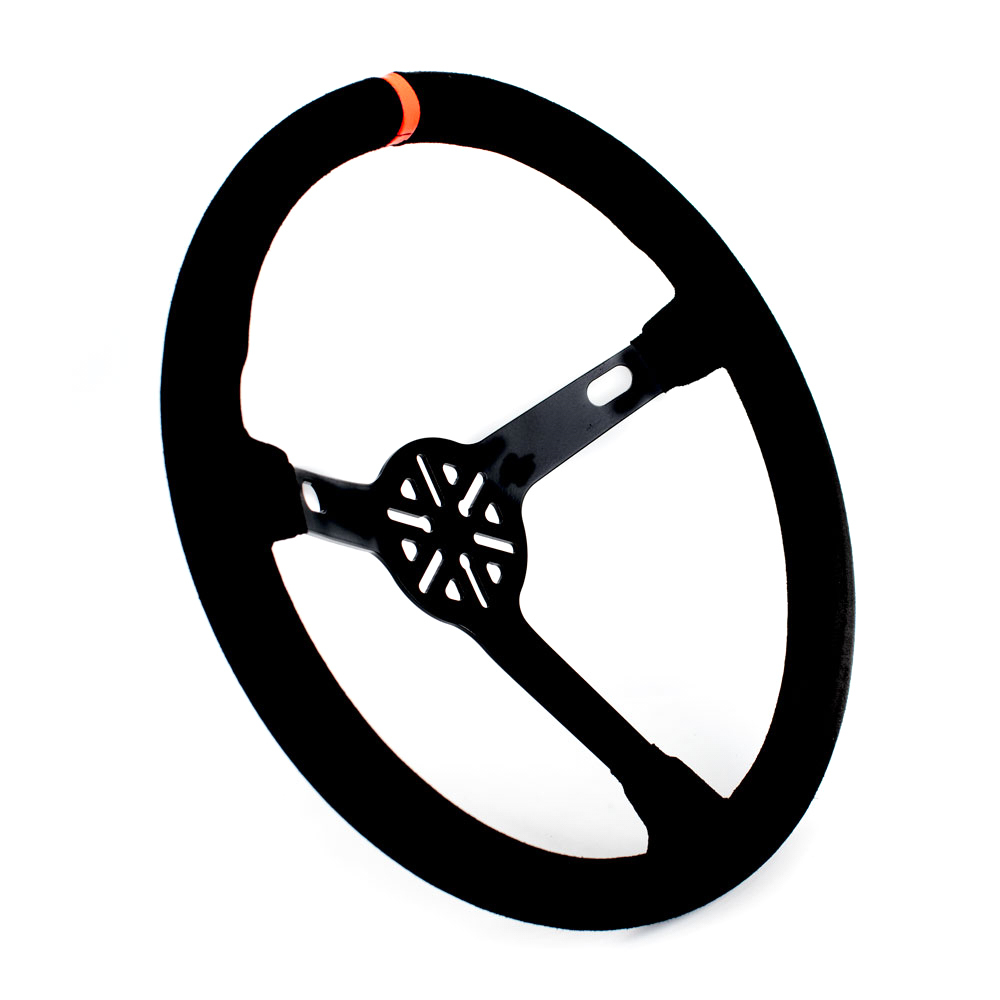 MPI USA MPI-SIM-MP15 Steering Wheel, SimMax Stock Car, 15 in Diameter, 3-1/2 in Dish, 3-Spoke, Aluminum, Black Anodized, Each