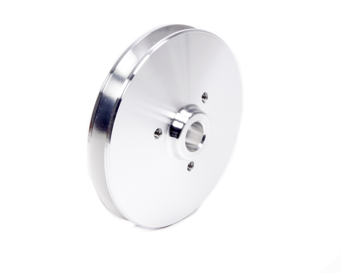 March Performance 504 Power Steering Pulley, V-Belt, 1 Groove, 11/16 in Press-On, 5.000 in Diameter, Aluminum, Clear Powder Coat, Small Block Ford, Canister Pump, Each