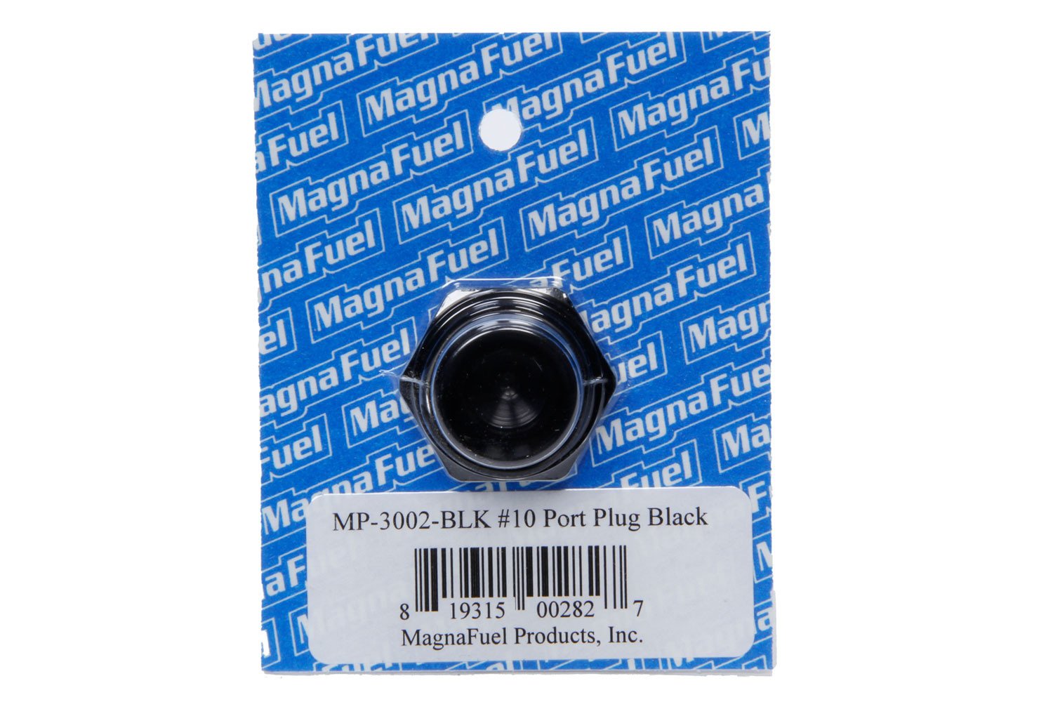 Magnafuel MP-3002-BLK Fitting, Plug, 10 AN Male O-Ring, Hex Head, Aluminum, Black Anodized, Each