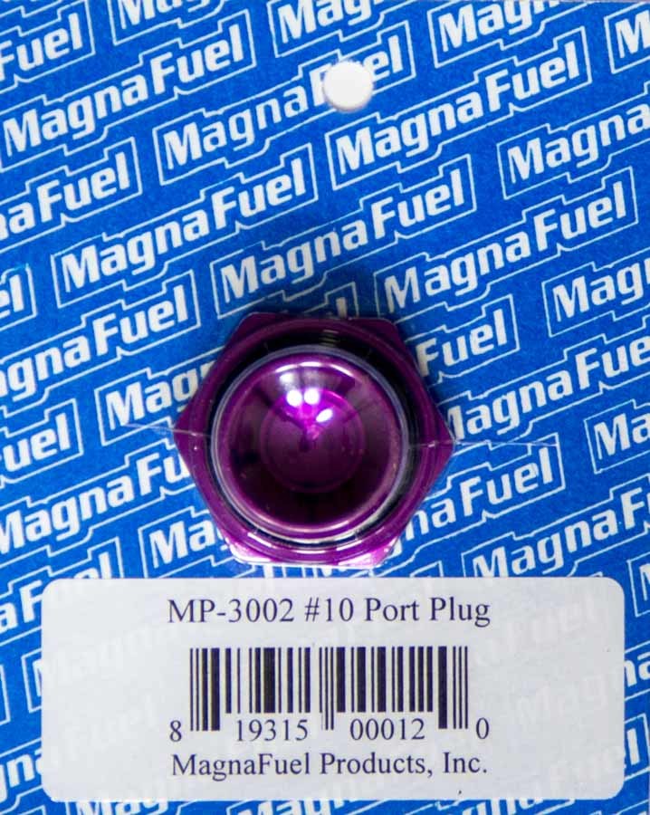 Magnafuel MP-3002 Fitting, Plug, 10 AN Male O-Ring, Hex Head, Aluminum, Purple Anodized, Each
