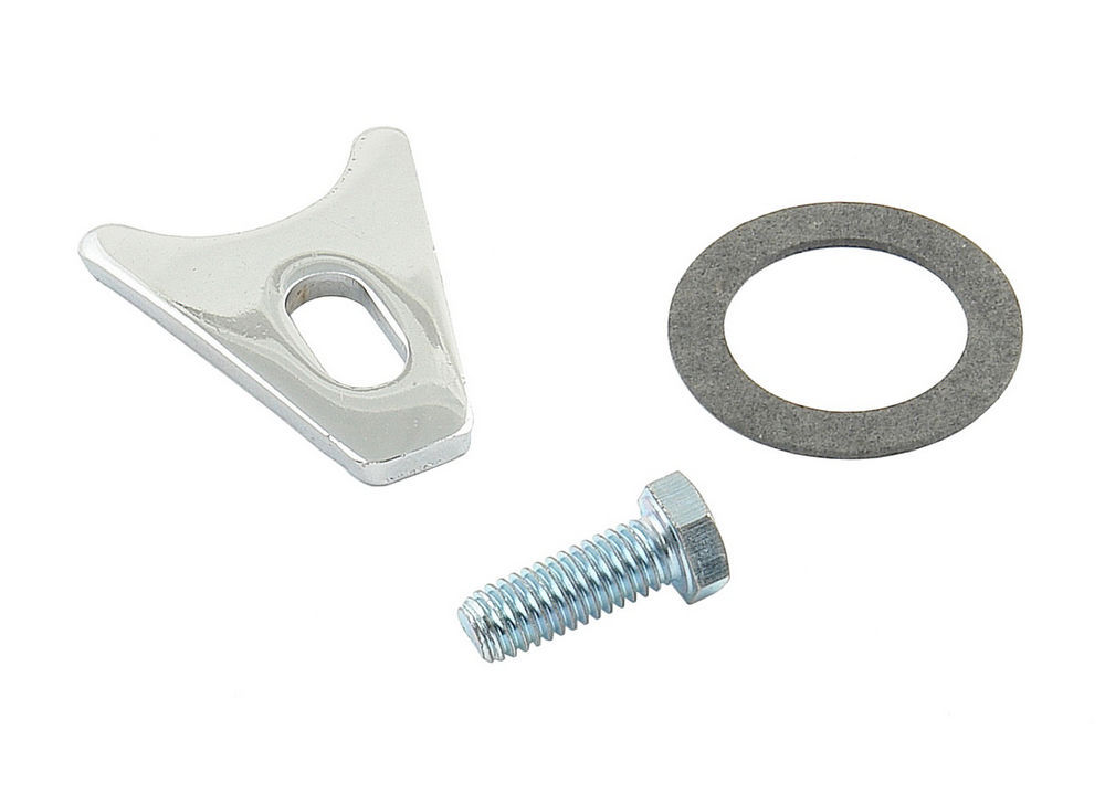 Mr. Gasket 1009 Distributor Hold Down, Bolt Mounted, Hardware Included, Steel, Chrome, Chevy V8, Each
