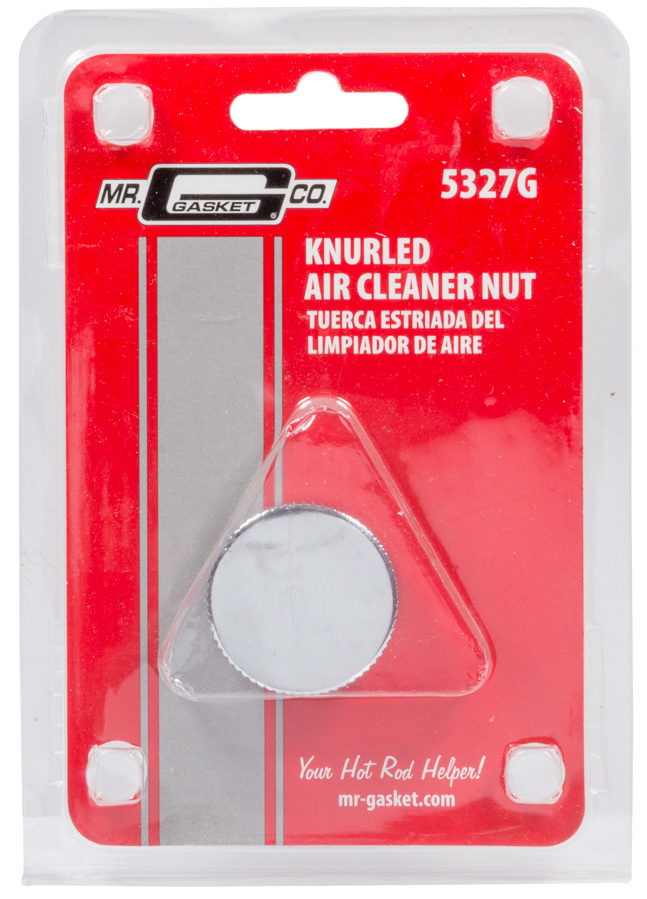 Mr. Gasket 5327G Air Cleaner Nut, Thumb Screw, Knurled, 1/4-20 in Thread, Steel, Chrome, Each