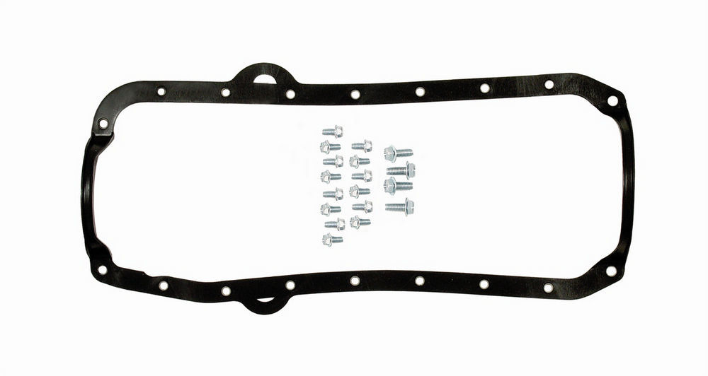 Mr. Gasket 6560 Oil Pan Gasket, 0.093 in Thick, 1-Piece, Silicone Rubber, Small Block Chevy, Kit