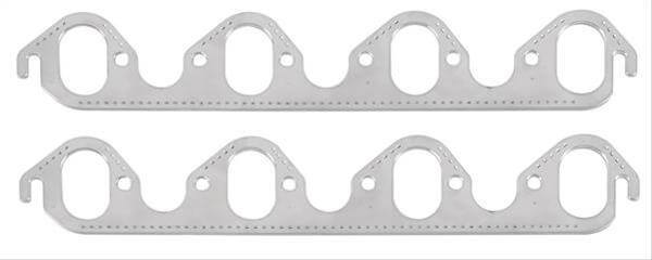 Mr Gasket 7413G - Exhaust Manifold / Header Gasket, 1.250 x 2.080 in Oval Port, Multi-Layered Aluminum, Big Block Ford, Pair