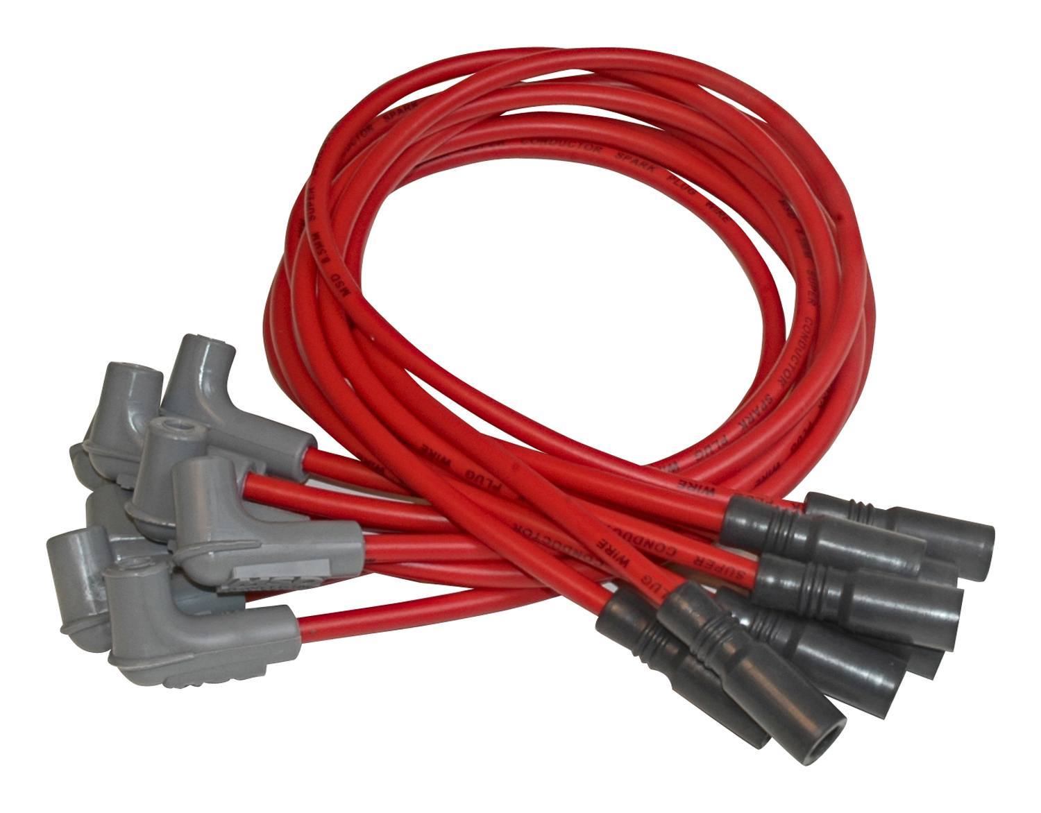 MSD Ignition 32149 Spark Plug Wire Set, Super Conductor, Spiral Core, 8.5 mm, Red, Factory Style Boots / Terminals, GM LT-Series 1992-97, GM F-Body 1993-97, Kit