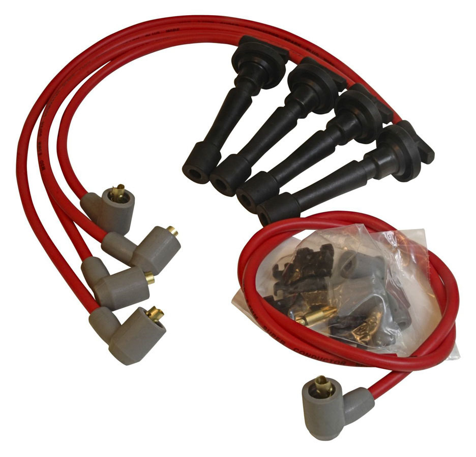 MSD Ignition 32329 Spark Plug Wire Set, Super Conductor, Spiral Core, 8.5 mm, Red, Factory Style Boots / Terminals, Honda B-Series, Kit