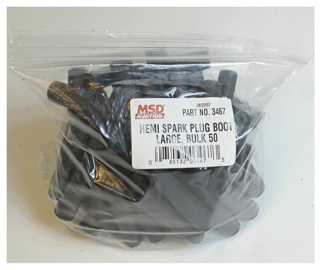 MSD Ignition 3467 Spark Plug Wire Boots, Hemi Tubes, Rynite, Gray, Set of 50