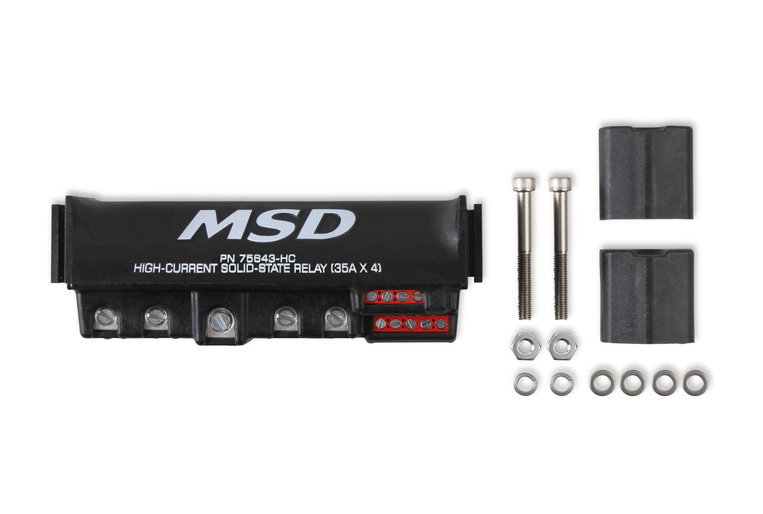 MSD Ignition 75643-HC Relay Switch, High-Current, 35 amp / Channel, 4 Channels, Hardware Included, Kit