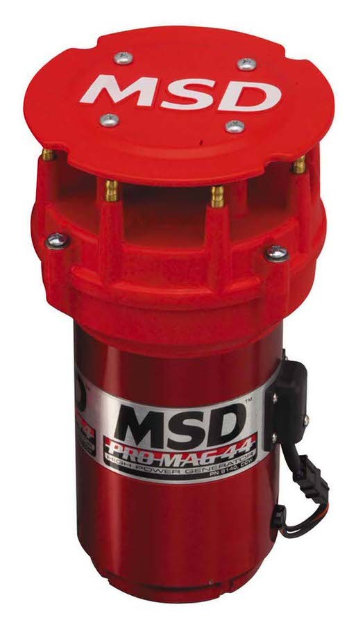 MSD Ignition 8140 Ignition Magneto, Pro Mag 44, Magnetic Pickup, 26 Degree Spark Duration, 50000V, HEI Style Terminal, Red, Counter Clockwise, Universal, Each