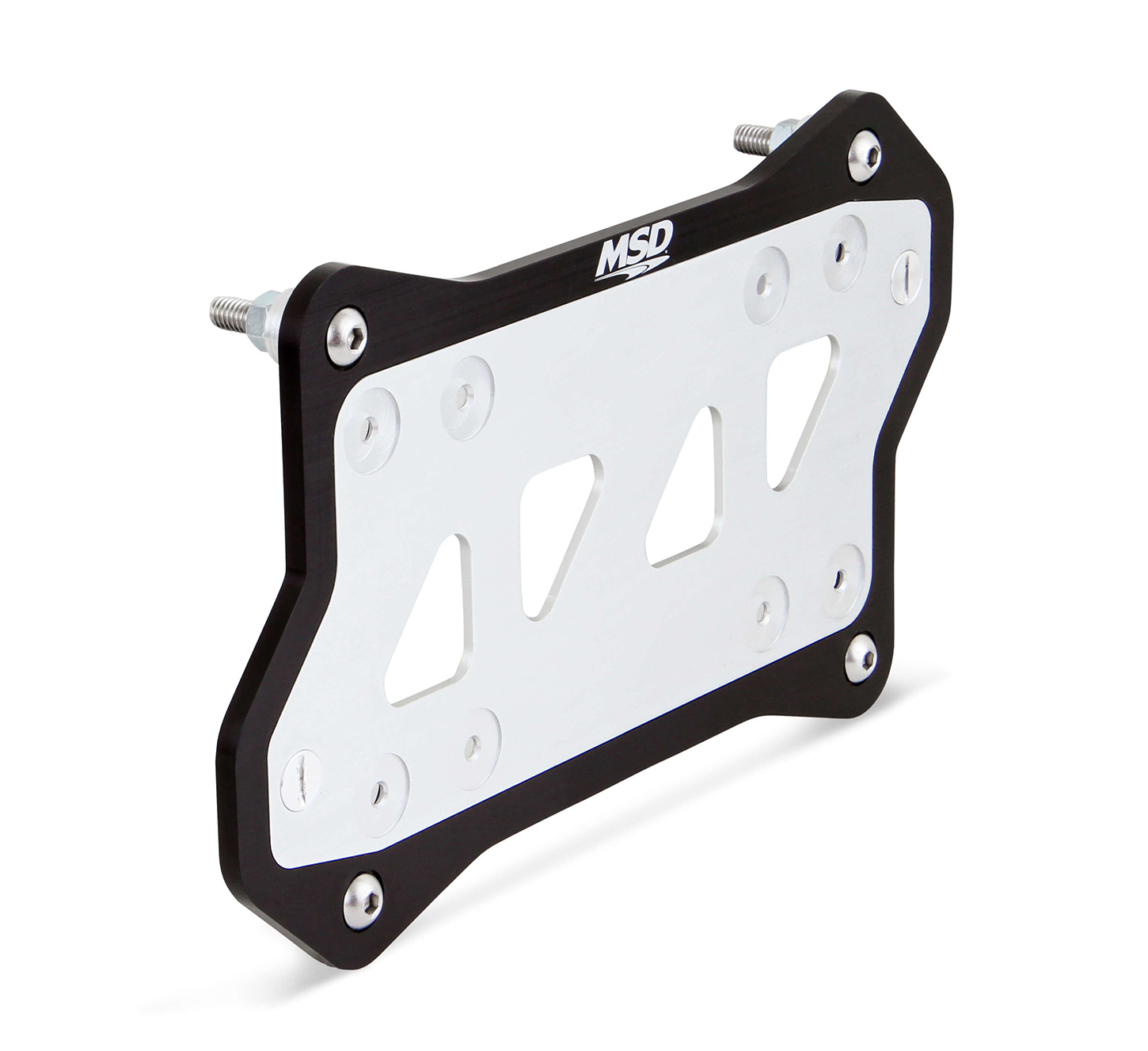 MSD Ignition 82182 Ignition Box Bracket, Aluminum, Black / Clear Anodized, MSD Ignition Boxes, Kit