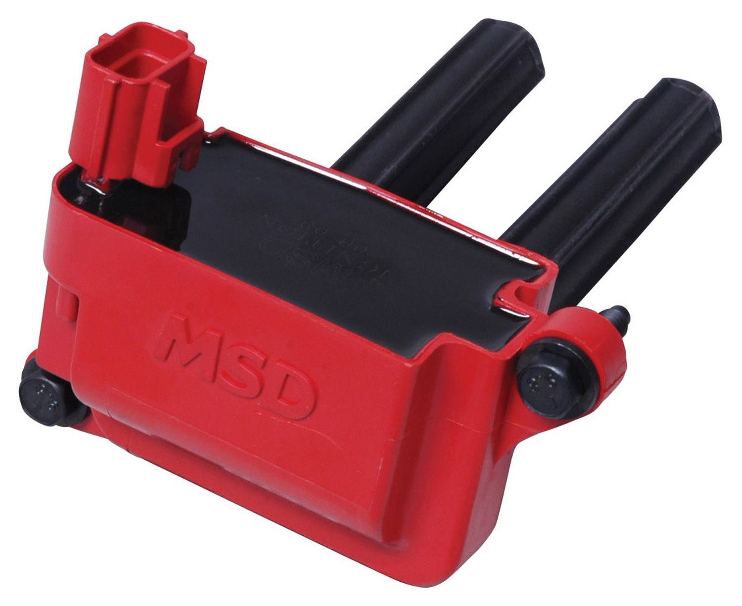 MSD Ignition 8255 Ignition Coil Pack, Blaster, Coil-On-Plug, Dual Spark Plug, Black / Red, Mopar Gen III Hemi, Each